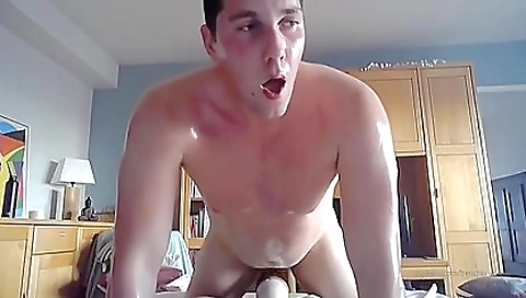 Sexy brunette hair with cum in her mouth