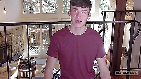 Sporty blondie blowjob from behind